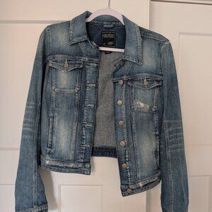Guess Distressed Jean Jacket - Size M, EUC